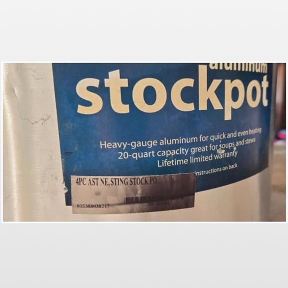 Hoffritz Stockpot 20 Quart Aluminum Silver With Lid Large Cooking Pot - Picture 5 of 14